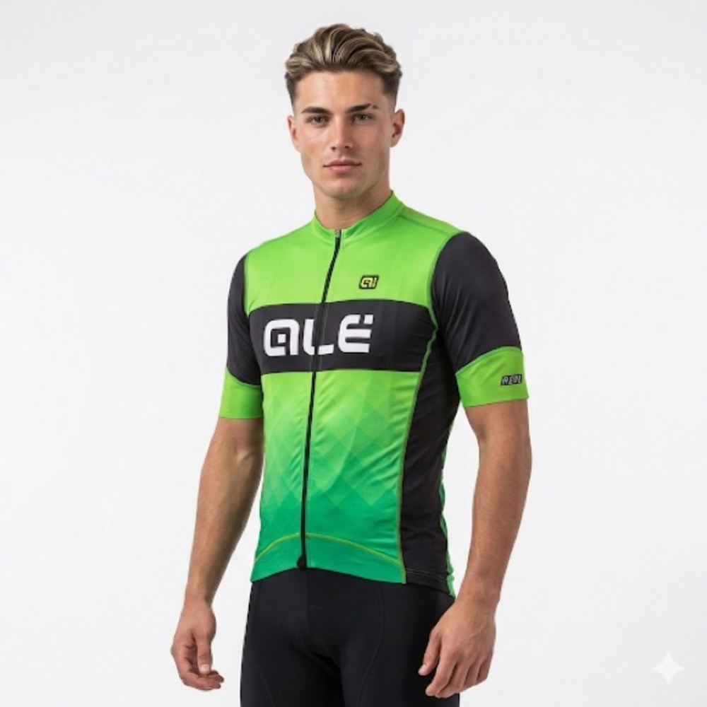Alé Men’s Race Fit Bike Jersey Neon Green Black M